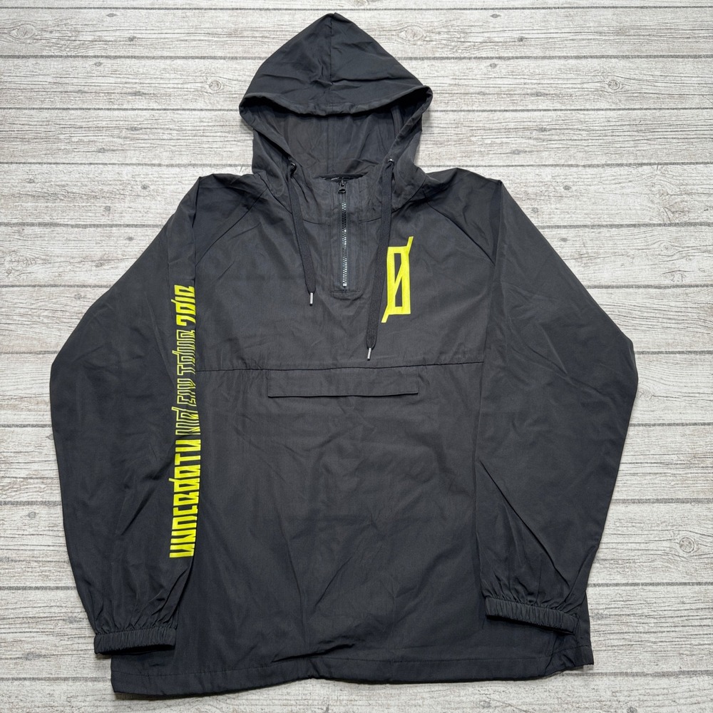 Underoath Jacket Men's Medium Black No Fix Tour 2018 Windbreaker Anorak Outdoor